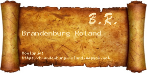 Brandenburg Roland névjegykártya